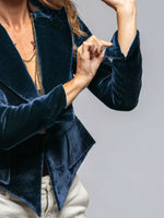 Velvet Lapel Collar One Button Blazer