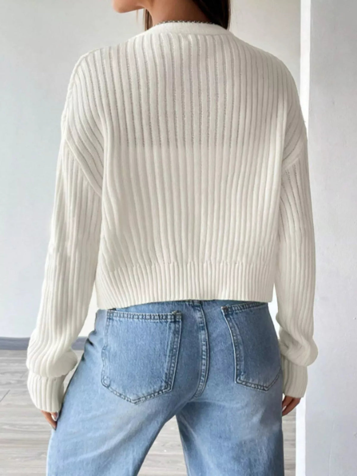 V-Neck Button-Up Cardigan