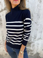Full Size Striped Turtleneck Long Sleeve Sweater Plus Size