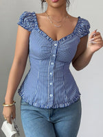 Striped Cap Sleeve Shirt