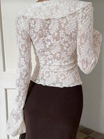 Ruffle Lace Long Sleeve Blouse
