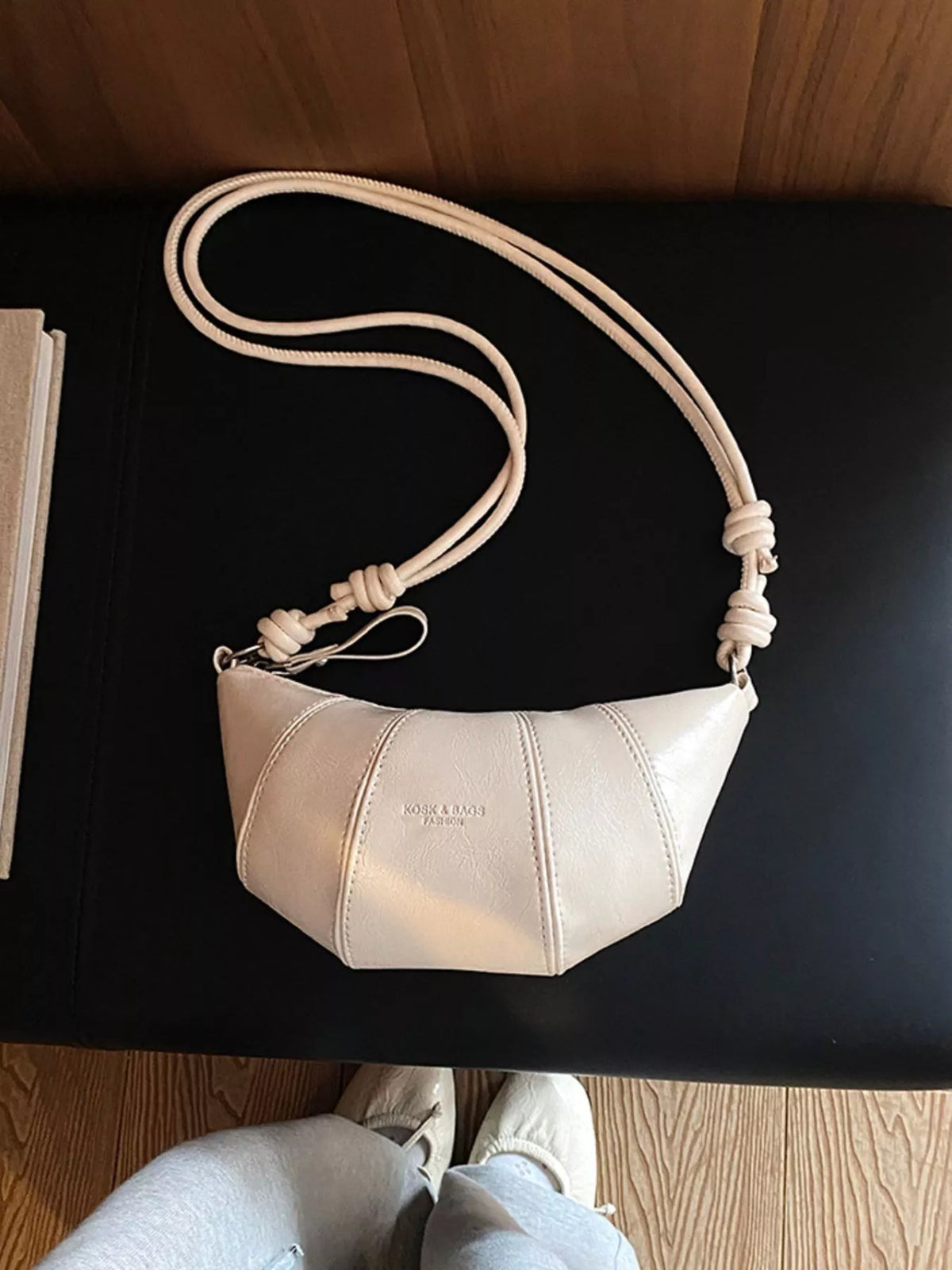 PU Leather Crescent Crossbody Bag