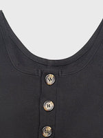 Sleeveless Button-Front Wide Leg Jumpsuit