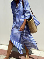 Full Size Printed Button-Down Midi Dress Plus Size