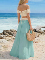 Crochet Top and Maxi Skirt Set