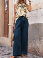Printed Tank Top and Wide Leg Pants Set - Ladyez