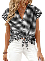 Gingham Print Button-Down Shirt
