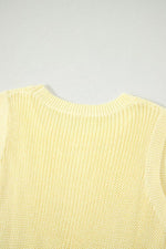 Solid Color Cropped Knit Knot Back Cutout Sweater Tank