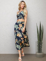 Printed Cami and Midi Skirt Set