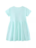 Children's Mermaid Embroidered Short Sleeve Dress