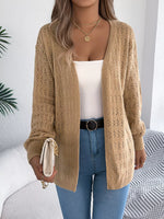 Open-Front Crochet Knit Cardigan