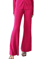 Texture Long Sleeve Top and Pants Lounge Set - Ladyez