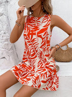 Ruffle Hem Sleeveless Mini Dress