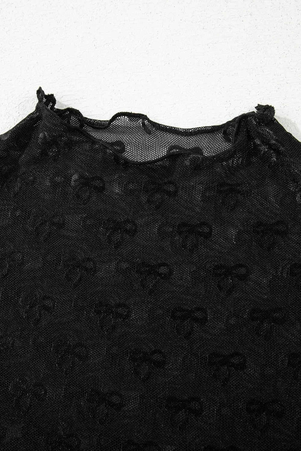 Sheer Mesh Short Sleeve Top - Ladyez