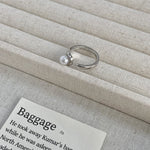 Pearl Accent Open Cuff Ring