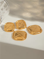 18K Gold-Plated Stainless Steel Square Earrings