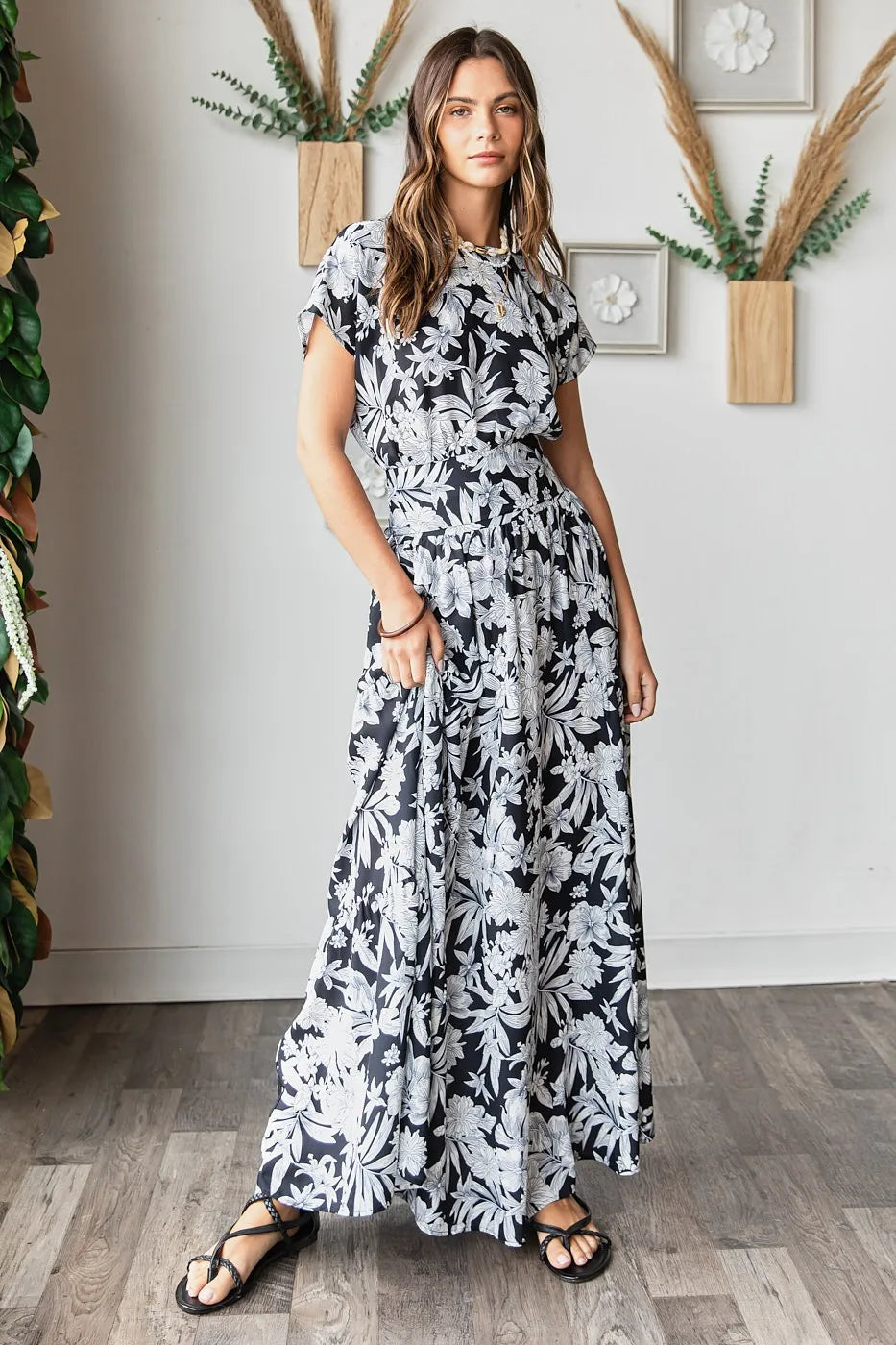 Mittoshop Tropical Print Top and Skirt Set