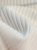 Off-Shoulder Bowknot Ribbed Knit T-Shirt