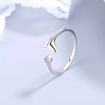 925 Sterling Silver Whale Tail Ring