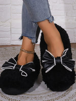 Cozy Bow-Knot Fluffy Indoor Slippers - Ladyez