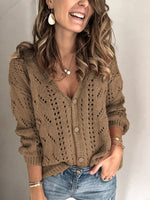 Openwork V-Neck Cardigan