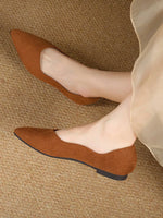 Solid Color Point Toe Slip-Ons