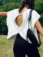 Cutout Back Short Sleeve T-Shirt