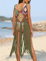 Fringe Spaghetti Strap Cover-Up - Ladyez