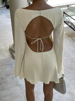 Backless Long Sleeve Mini Dress