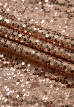 Backless Sequin Mock Neck Long Sleeve Mini Dress - Ladyez