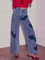 Heart High Waist Wide Leg Jeans
