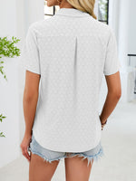 Eyelet Short Sleeve Blouse