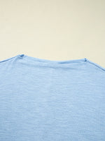 Solid Color Batwing Long Sleeve Top