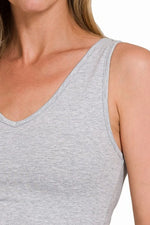Zenana Cotton V-neck Cropped Cami Top - Ladyez