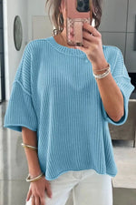 Casual Knit Half Sleeve Sweater