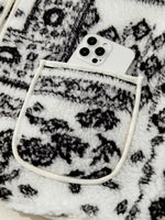 Sherpa Paisley Print Pocketed Western Fashion Vest Jacket