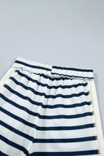 Striped Long Sleeve Top and Wide-Leg Pants Set