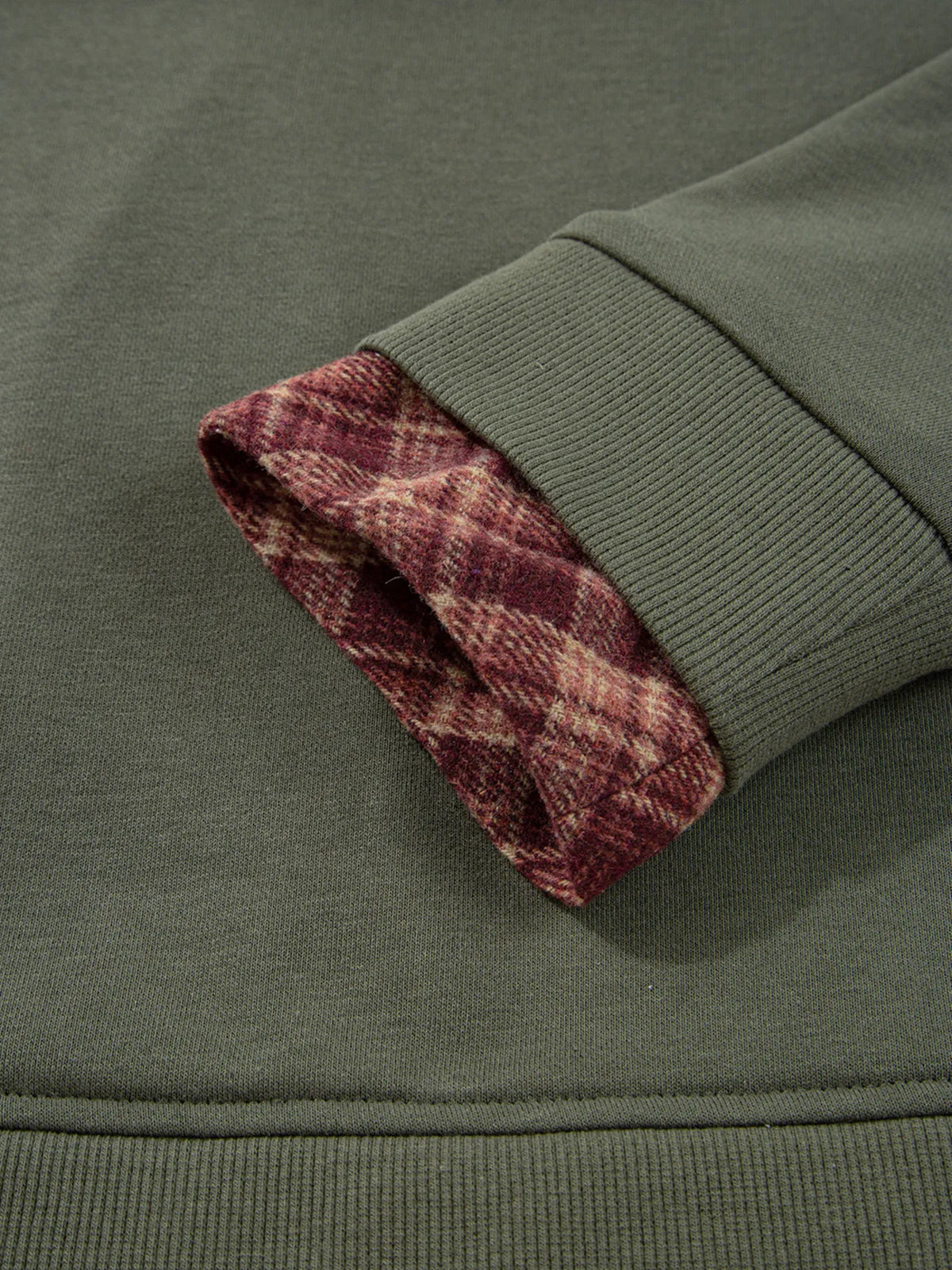 Plaid Patchwork Drop Shoulder Sweatshirt