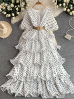 Polka Dot Ruffled Tiered Dress