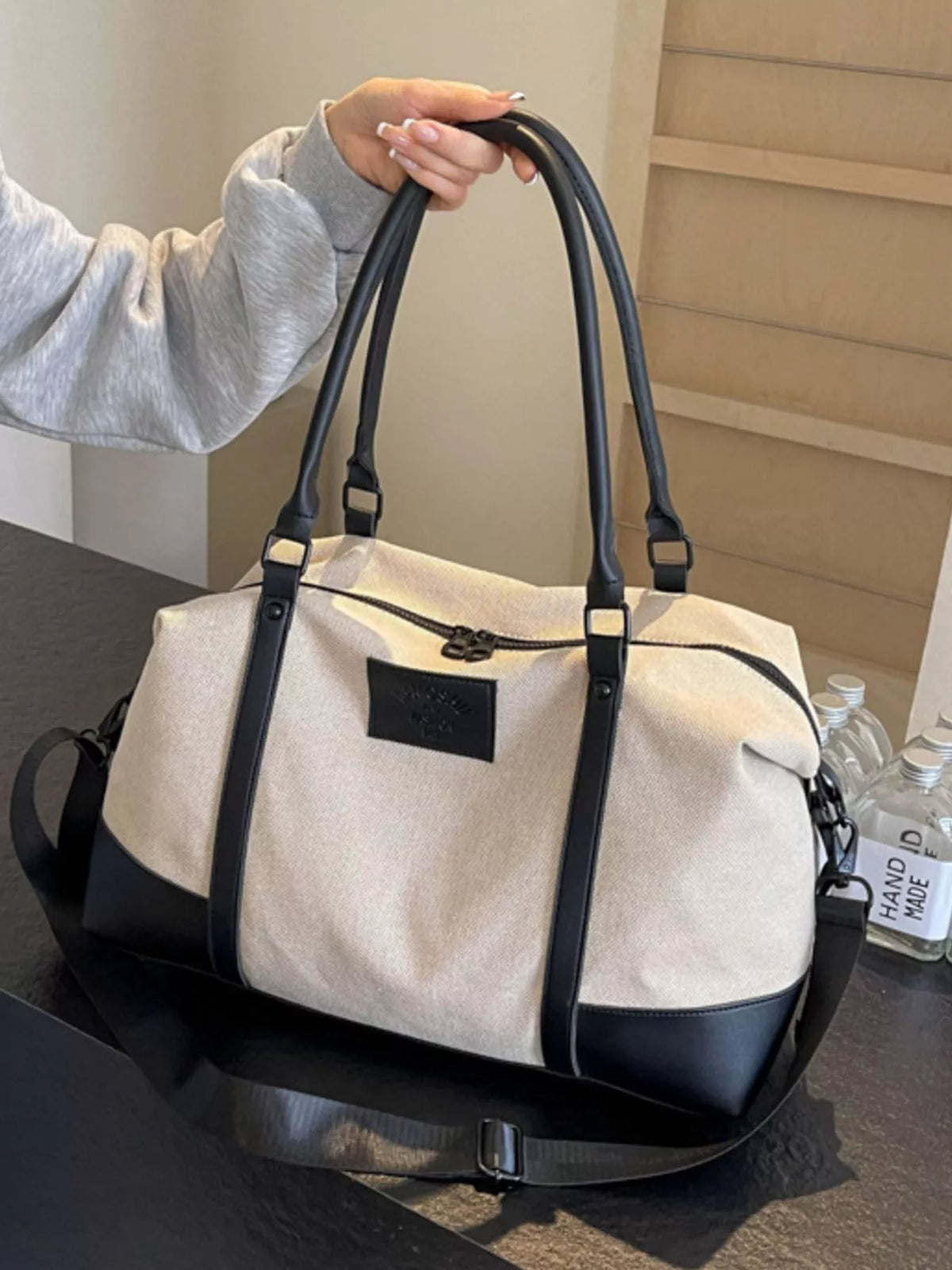 Canvas Leather Trim TravelBag
