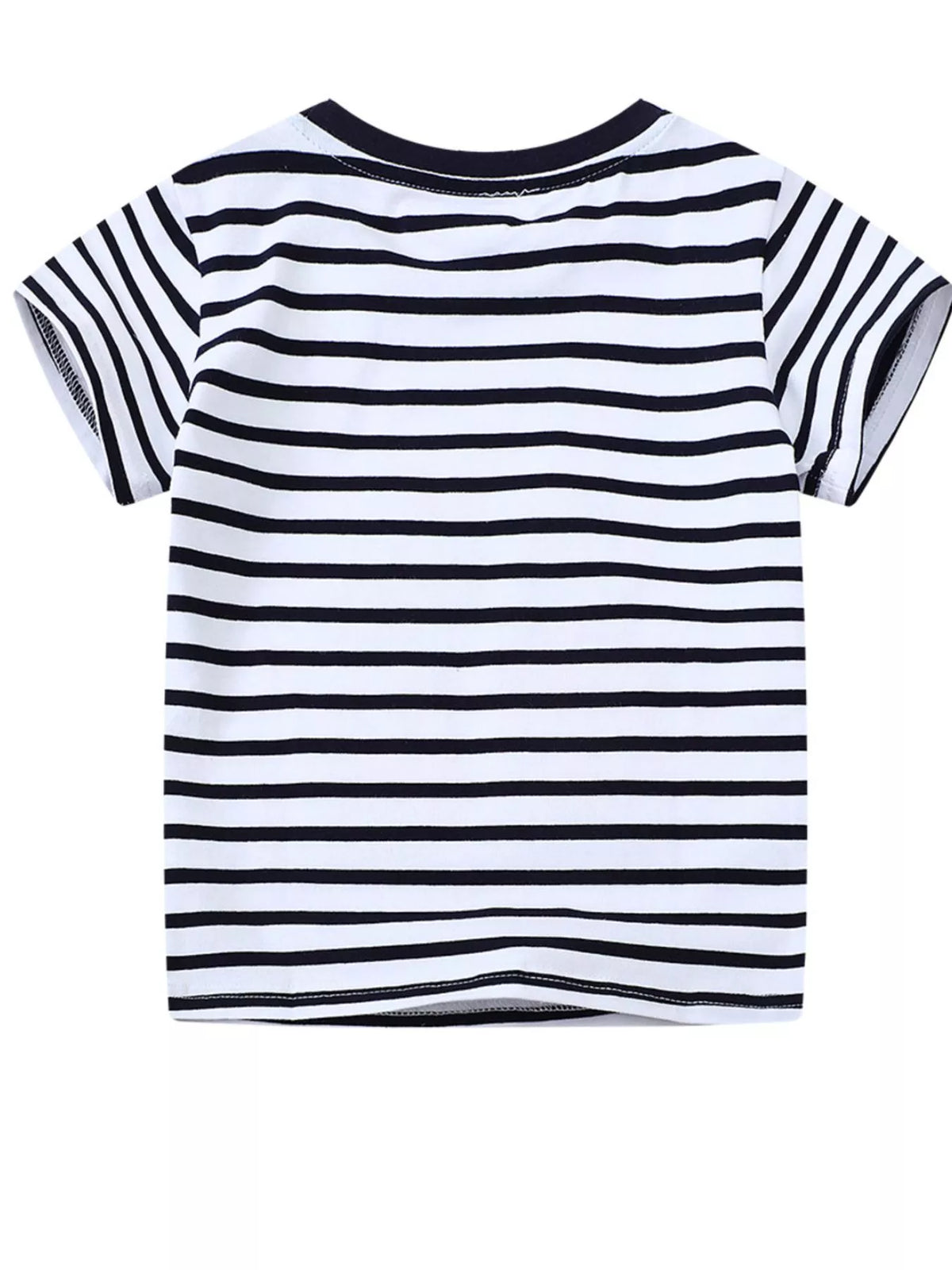 Children's Striped Animal Crew Neck T-Shirt