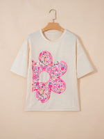 Floral Half Sleeve Oversized Top