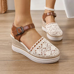 Round Toe Wedge Sandals