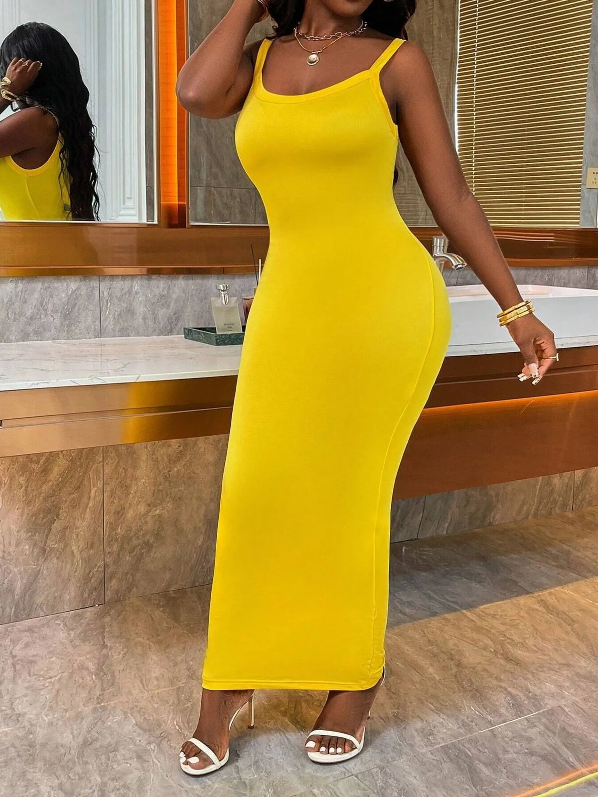 Scoop Neck Maxi Cami Dress - Ladyez