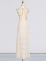 Ruched Halter Neck Maxi Dress