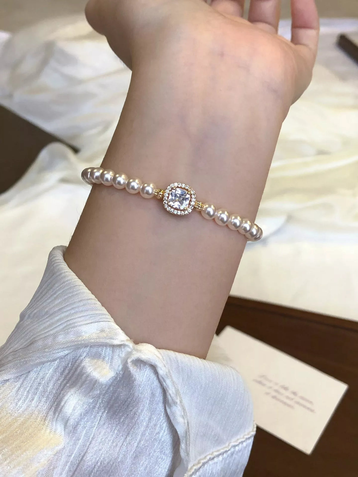 18K Gold-Plated Pearl Bracelet
