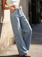 Embellished Wide-Leg Jeans