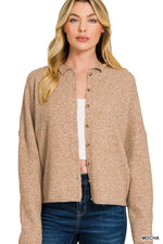 Zenana Collared Button Down Cardigan Sweater