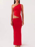 Full Size One-Shoulder Top and Maxi Skirt Set Plus Size