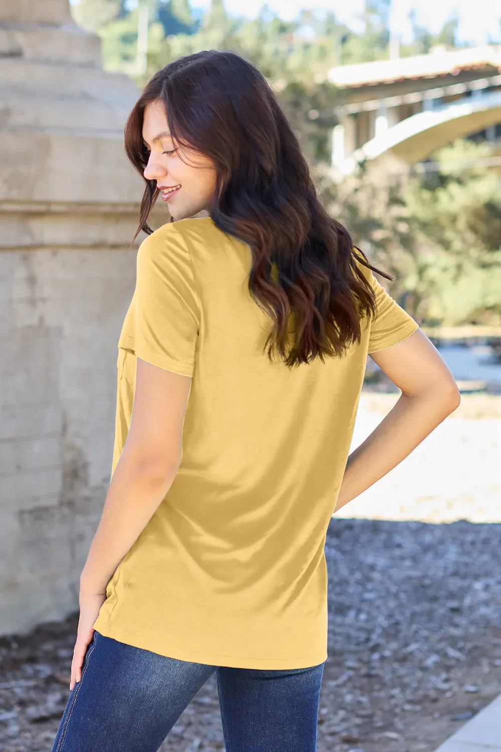 Basic Bae Bamboo Full SizeV-Neck Short Sleeve T-Shirt